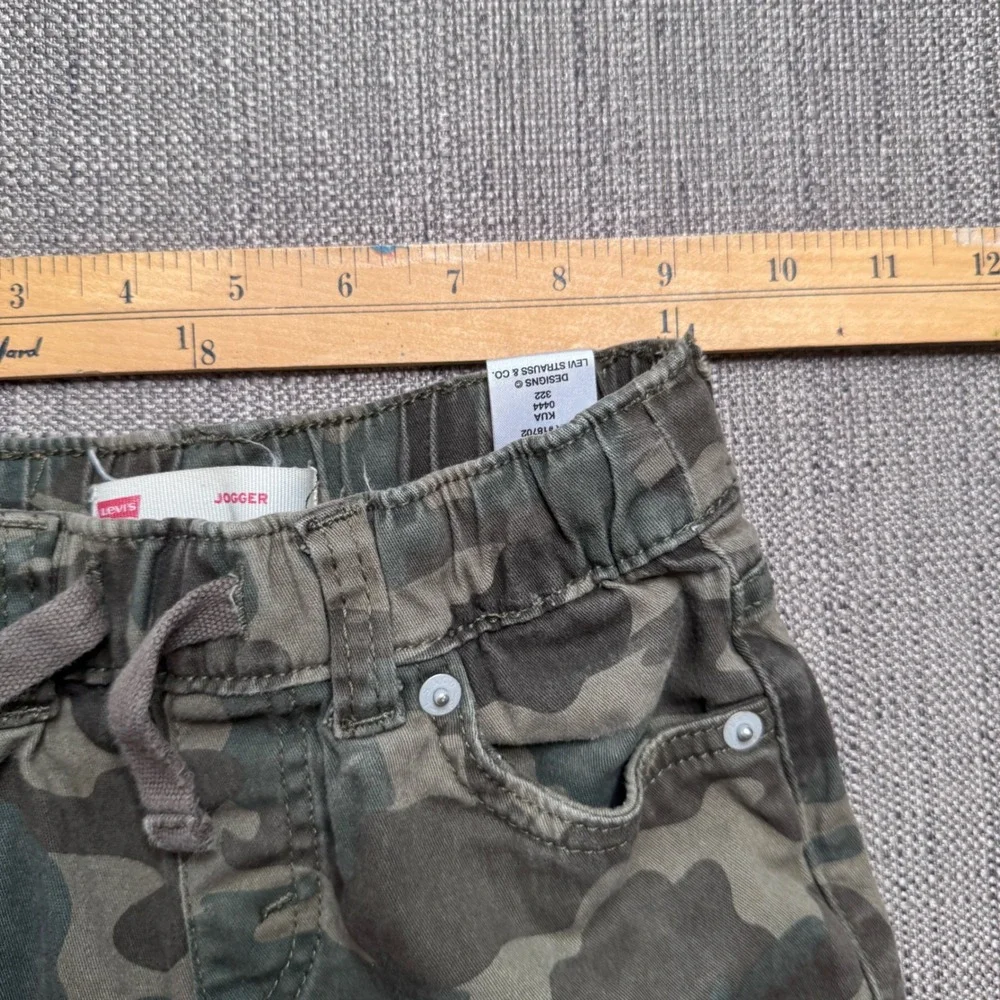 Levis Kids Camo Jogger Pants Green Camouflage Drawstring Size 5 G818-E4D
